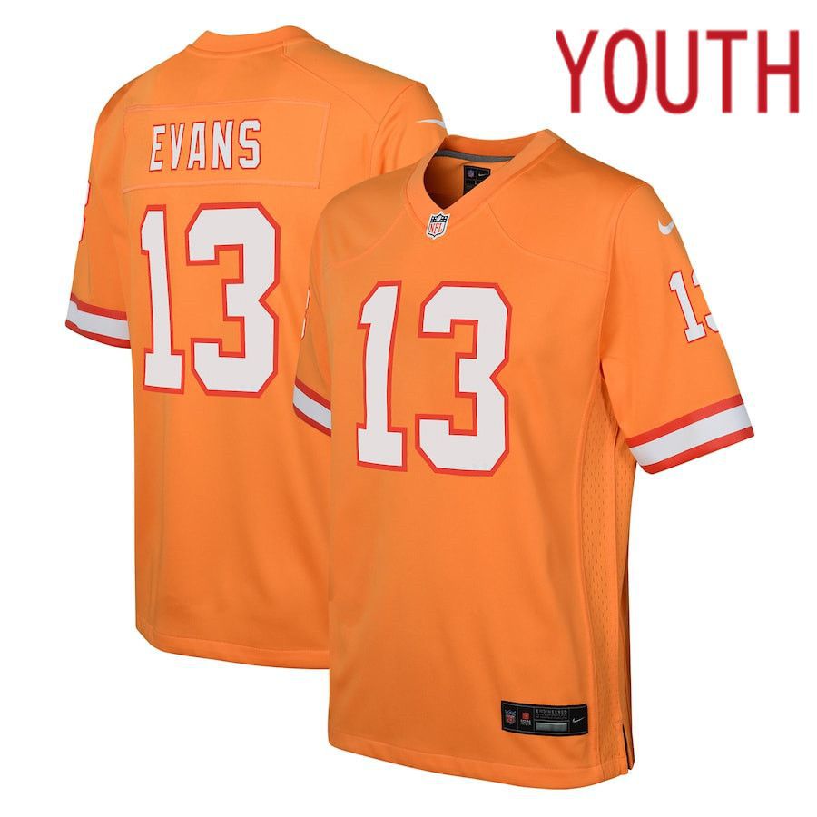 Youth Tampa Bay Buccaneers #13 Mike Evans Nike Orange Throwback Game NFL Jersey